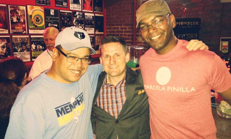 (nibletz founder Kyle Sandler with Eric Mathews & Andre Fowlkes, Co-President's of StartCo img: Will Phillips)