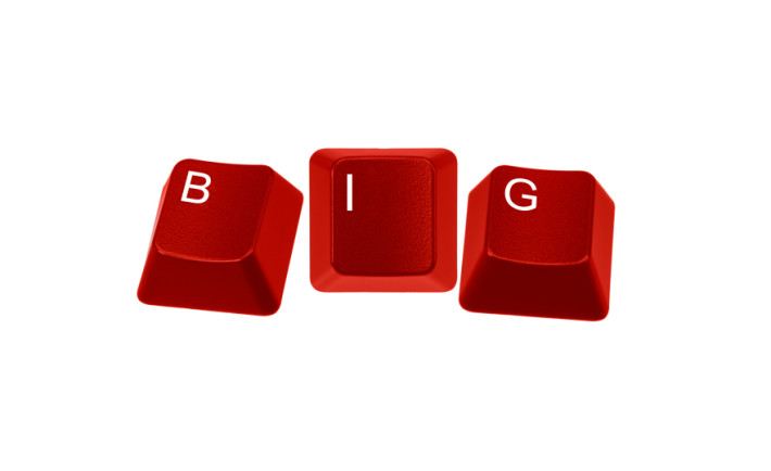 Red keyboard keys spelling BIG